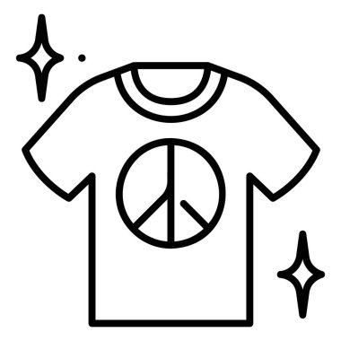 Barış kavramsal ikonu, vektör illüstrasyonu. Tişört barışı