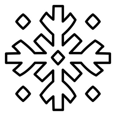 Kar Tanesi ikonu. Web için kar tanesi vektör simgesinin özet çizimi