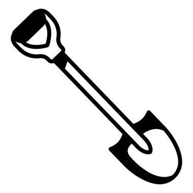 Bahçe ikonu, vektör illüstrasyonu. kazıcı kürek