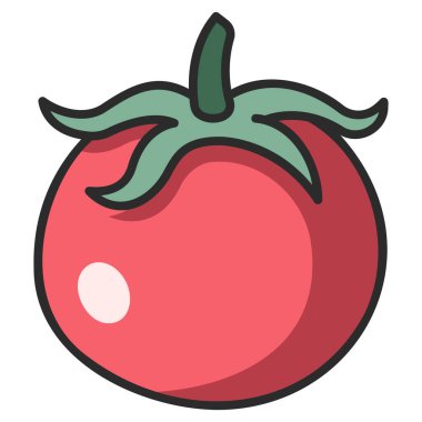 Sebze ikonu. Vektör çizimi. domates