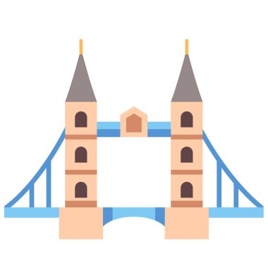 İngiltere kavramsal ikonu, vektör illüstrasyonu. kule köprüsü 