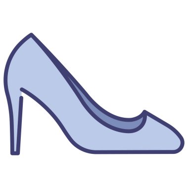 Şık kıyafet ve aksesuar ikonu, vektör illüstrasyonu. yüksek topuklar    