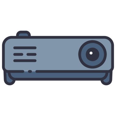 Ofis simgesi, vektör illüstrasyonu. Projektör