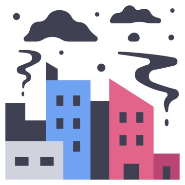 Kirlilik kavramsal ikonu, vektör illüstrasyonu. Şehir kirliliği