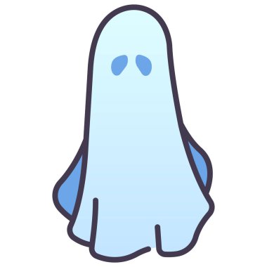 Korku ve Cadılar Bayramı ikonu, vektör illüstrasyonu. hayalet