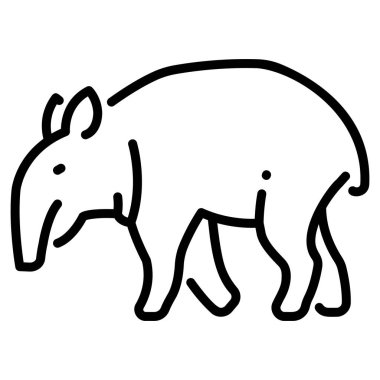 Amazon Konsepti 'nin Hayatı. Vahşi yaşam vektör illüstrasyonu, tapir