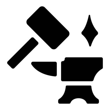 Maç simgesi, vektör illüstrasyonu. örs Demirhanesi