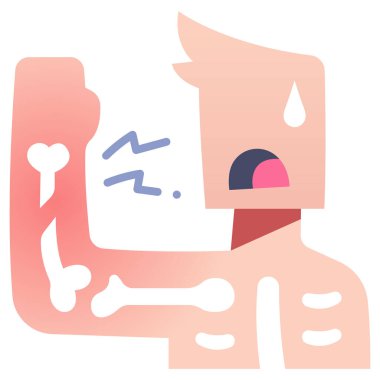 Hastalık ve yaralanma ikonu, vektör çizimi. kemik hastalığı