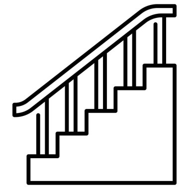 İç tasarım ikonu, vektör illüstrasyonu. merdivenler