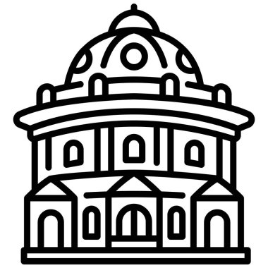 İngiltere kavramsal ikonu, vektör illüstrasyonu. Oxford