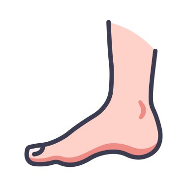 İnsan vücudu ikonu, vektör çizimi. ayak