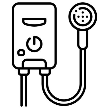 İç tasarım ikonu, vektör illüstrasyonu. su ısıtıcısı