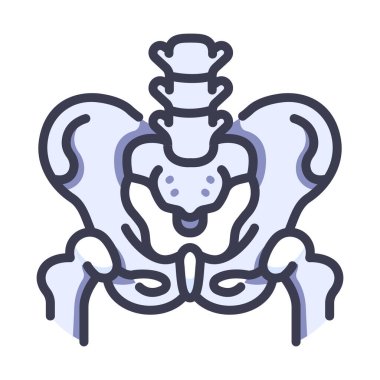 İnsan vücudu ikonu, vektör çizimi. bel kemikleri