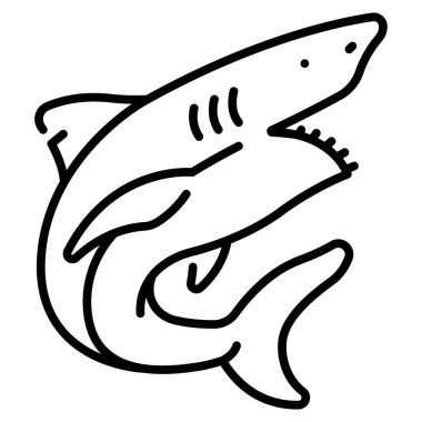 Balık ikonu. Düz çizim. helicoprion