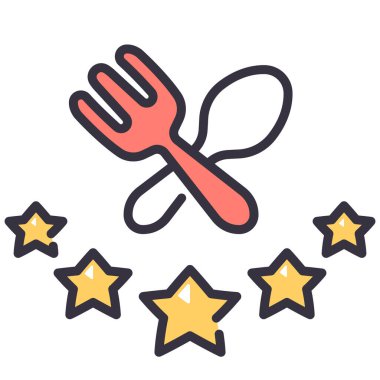 Restoran ve yemek ikonu, vektör çizimi. restoran sıralaması