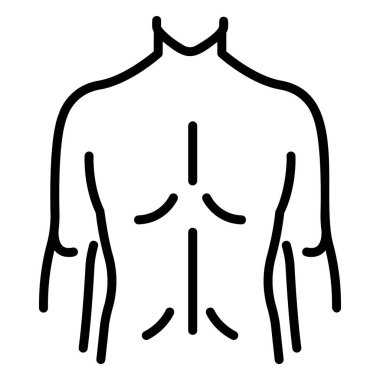 İnsan vücudu ikonu, vektör çizimi. geri erkek