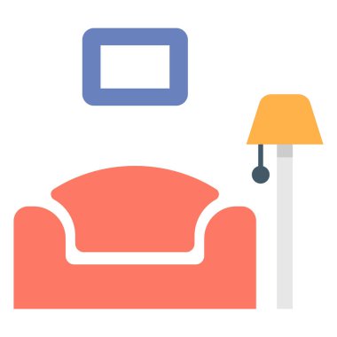 Bina ve inşaat mühendisliği ikonu, vektör çizimi. iç mobilyalar