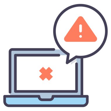 Siber suçlar ve koruma konsepti. Vektör simgesi. bilgisayar hatası uyarısı