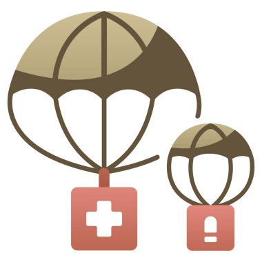 Beyaz arkaplanda askeri simge, vektör illüstrasyonu, savaş alanı konsepti, arz düşüşü