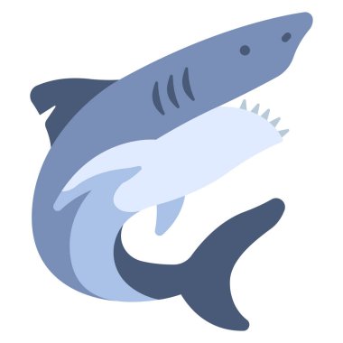 Balık ikonu. Düz çizim. helicoprion