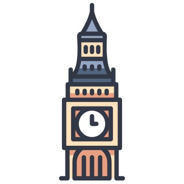 İngiltere kavramsal ikonu, vektör illüstrasyonu. Büyük Ben