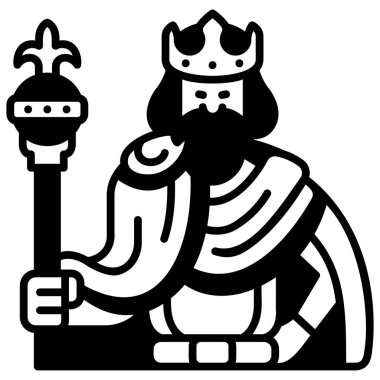 Ortaçağ ikonu, vektör illüstrasyonu. kral