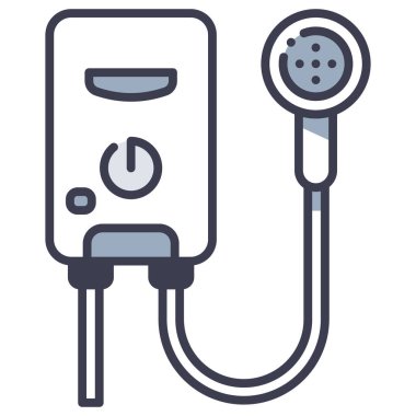 İç tasarım ikonu, vektör illüstrasyonu. su ısıtıcısı