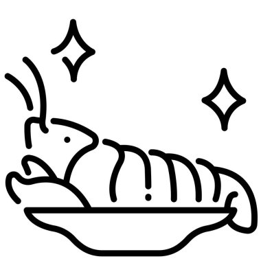 Yemek, restoran ve yemek pişirme ikonu. Web simgesi basit bir illüstrasyon. Istakoz.