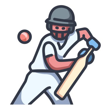 İngiltere kavramsal ikonu, vektör illüstrasyonu. Kriket sporu  