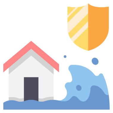 Sigorta konsepti ikonu, vektör illüstrasyonu. felaket