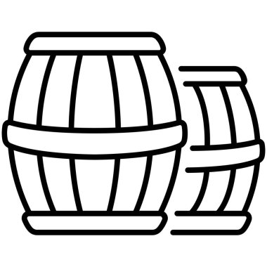 Korsan konsept ikonu, vektör illüstrasyonu. fıçılar.