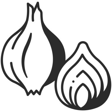 Sebze ikonu. Vektör çizimi. arpacık