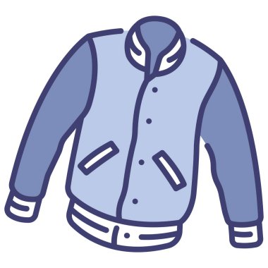 clothing and apparel icon, vector illustration. varsity jacket