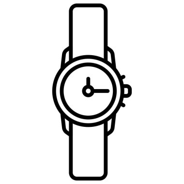 Şık kıyafet ve aksesuar ikonu, vektör illüstrasyonu. İzle