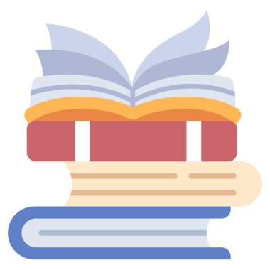 Eğitim ikonu, lise konsepti. Vektör çizimi. kitaplar