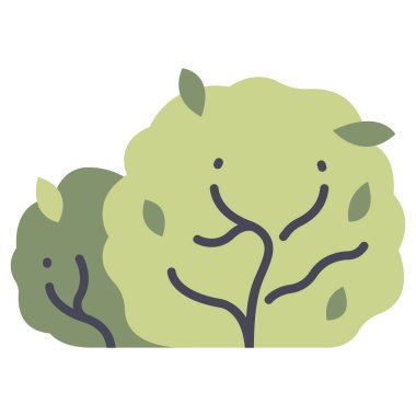 Bahçe ikonu, vektör illüstrasyonu. Çalılar