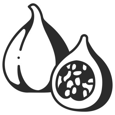 meyve ikonu. Vektör çizimi. İncir