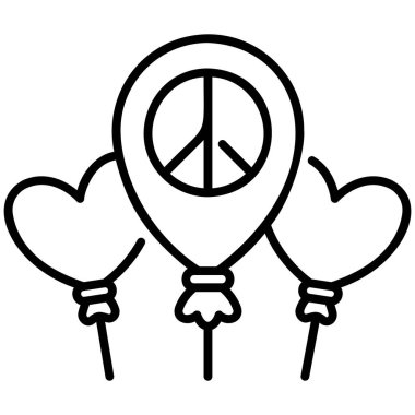 Barış kavramsal ikonu, vektör illüstrasyonu. Barış balonları