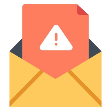 Siber suçlar ve koruma konsepti. Vektör simgesi. spam posta