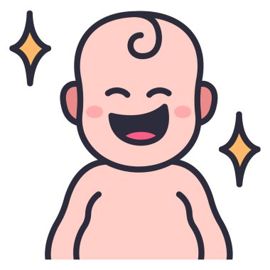 baby icon, vector illustration. baby smile