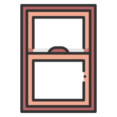 Bina ve inşaat mühendisliği ikonu, vektör çizimi. pencere