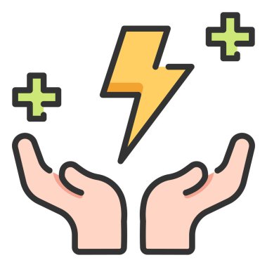 Çevre koruma ikonu, vektör illüstrasyonu. Enerji kaydet