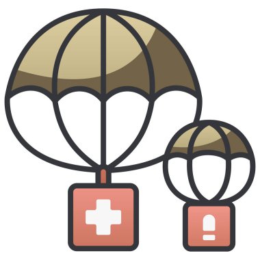 Beyaz arkaplanda askeri simge, vektör illüstrasyonu, savaş alanı konsepti, arz düşüşü