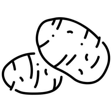 Sebze ikonu. Vektör çizimi. Patates