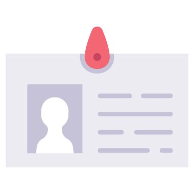 Ofis simgesi, vektör illüstrasyonu. Kimlik kartı