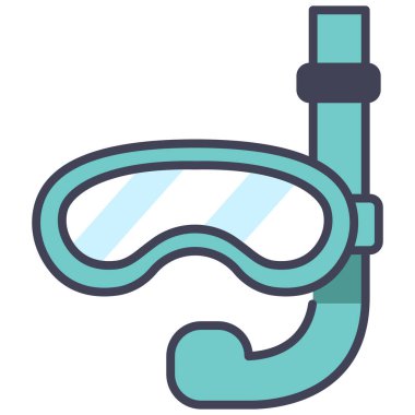 Sezon kavramsal ikonu, vektör illüstrasyonu. Tüplü dalış