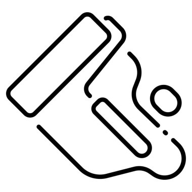 Bina ve inşaat mühendisliği ikonu, vektör çizimi. boya silindiri