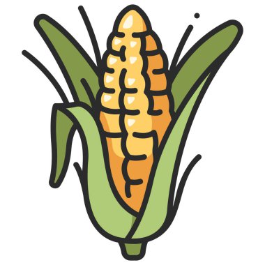 Sebze ikonu. Vektör çizimi. mısır