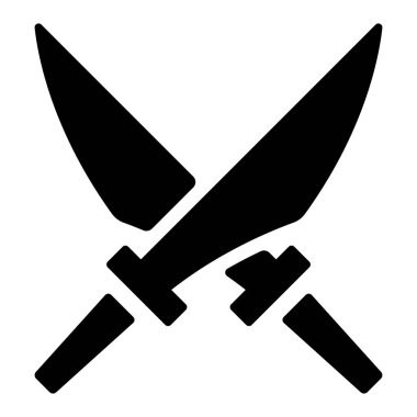 Silah ikonu, vektör illüstrasyonu. çift bıçak