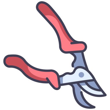 Bahçe ikonu, vektör illüstrasyonu. budama makası